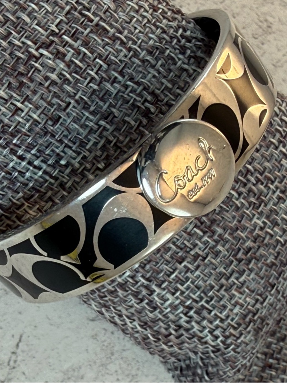 Coach Black and Silver Bracelet